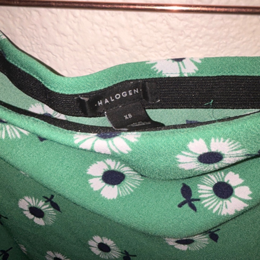 Halogen Mint Green Skirt with White Floral Design